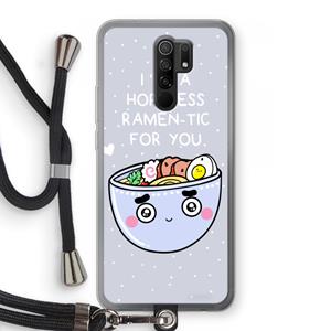 CaseCompany I'm A Hopeless Ramen-Tic For You: Xiaomi Redmi 9 Transparant Hoesje met koord