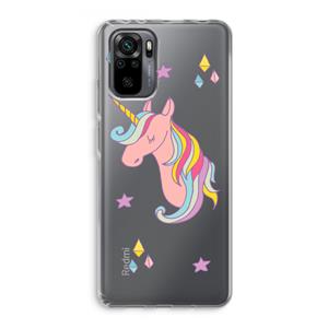 CaseCompany Roze eenhoorn: Xiaomi Redmi Note 10 Pro Transparant Hoesje