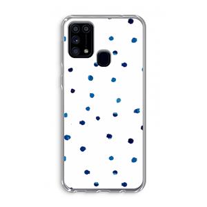 CaseCompany Blauwe stippen: Samsung Galaxy M31 Transparant Hoesje