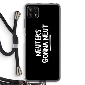 CaseCompany Neuters (zwart): Samsung Galaxy A22 5G Transparant Hoesje met koord