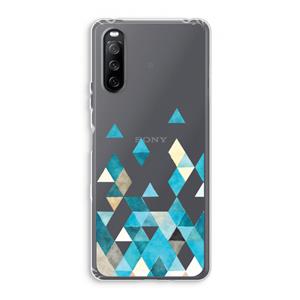 CaseCompany Gekleurde driehoekjes blauw: Sony Xperia 10 III Transparant Hoesje