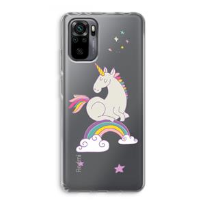 CaseCompany Regenboog eenhoorn: Xiaomi Redmi Note 10 Pro Transparant Hoesje
