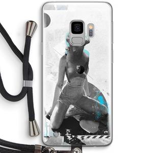 CaseCompany I will not feel a thing: Samsung Galaxy S9 Transparant Hoesje met koord