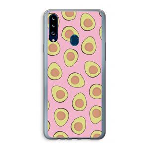 CaseCompany Dancing avocados: Samsung Galaxy A20s Transparant Hoesje