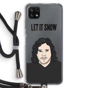 CaseCompany Let It Snow: Samsung Galaxy A22 5G Transparant Hoesje met koord