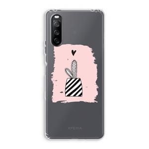 CaseCompany Zwart-wit cactus: Sony Xperia 10 III Transparant Hoesje