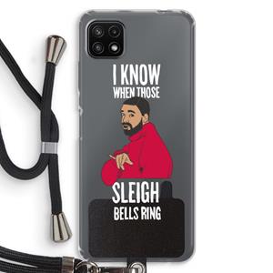 CaseCompany Sleigh Bells Ring: Samsung Galaxy A22 5G Transparant Hoesje met koord