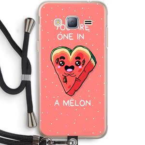 CaseCompany One In A Melon: Samsung Galaxy J3 (2016) Transparant Hoesje met koord