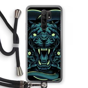 CaseCompany Cougar and Vipers: Xiaomi Redmi 9 Transparant Hoesje met koord