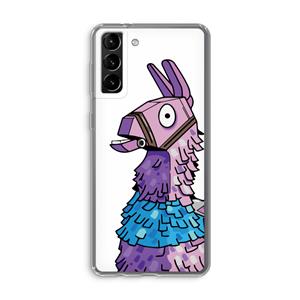 CaseCompany Lama: Samsung Galaxy S21 Plus Transparant Hoesje