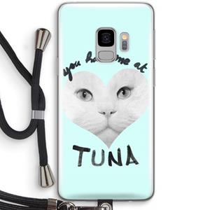 CaseCompany You had me at tuna: Samsung Galaxy S9 Transparant Hoesje met koord
