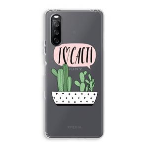 CaseCompany I love cacti: Sony Xperia 10 III Transparant Hoesje