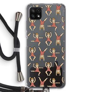 CaseCompany Gymboys: Samsung Galaxy A22 5G Transparant Hoesje met koord