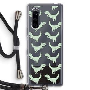 CaseCompany Dinos: Sony Xperia 5 Transparant Hoesje met koord