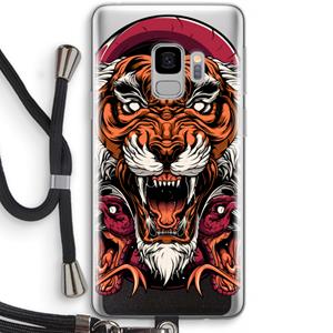 CaseCompany Tiger and Rattlesnakes: Samsung Galaxy S9 Transparant Hoesje met koord