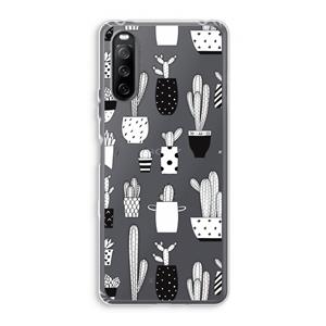 CaseCompany Cactusmotief: Sony Xperia 10 III Transparant Hoesje