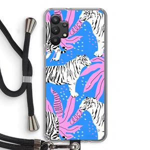 CaseCompany Tijger: Samsung Galaxy A32 5G Transparant Hoesje met koord