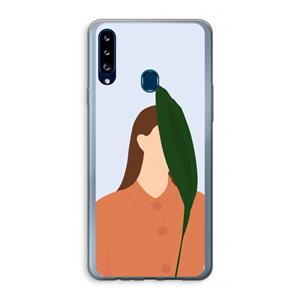CaseCompany Leaf: Samsung Galaxy A20s Transparant Hoesje