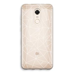 CaseCompany Geometrische lijnen wit: Xiaomi Redmi 5 Transparant Hoesje