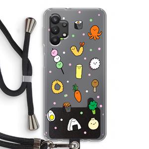 CaseCompany Happy bento friends: Samsung Galaxy A32 5G Transparant Hoesje met koord