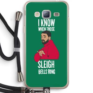 CaseCompany Sleigh Bells Ring: Samsung Galaxy J3 (2016) Transparant Hoesje met koord