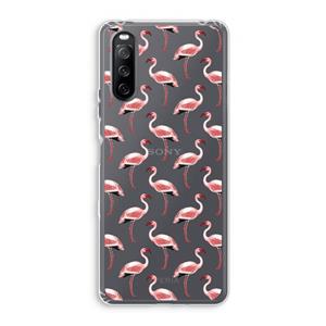 CaseCompany Flamingoprint groen: Sony Xperia 10 III Transparant Hoesje