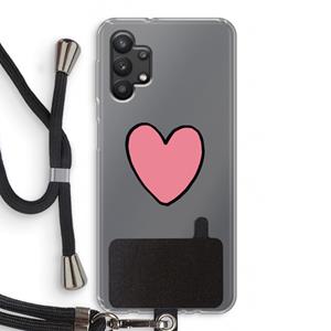 CaseCompany Hartje: Samsung Galaxy A32 5G Transparant Hoesje met koord