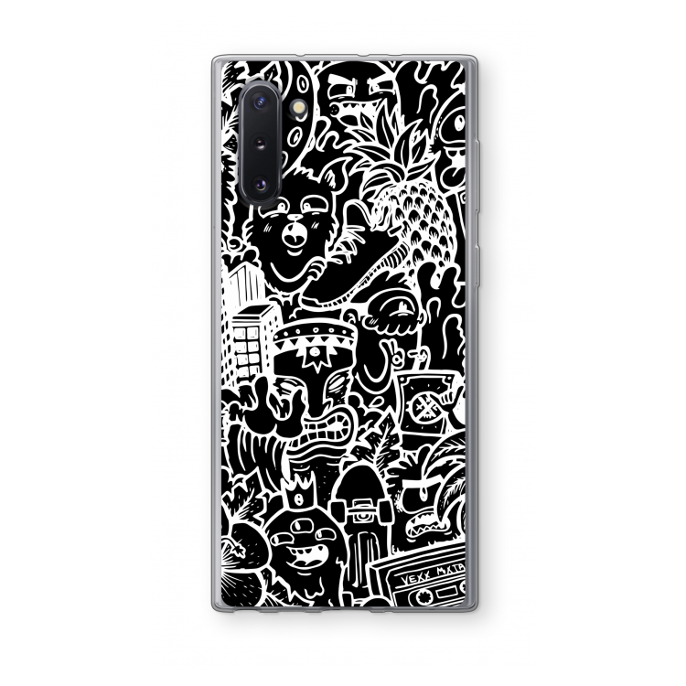 CaseCompany Vexx Black Mixtape: Samsung Galaxy Note 10 Transparant Hoesje
