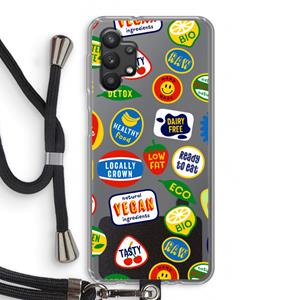 CaseCompany Fruitsticker: Samsung Galaxy A32 5G Transparant Hoesje met koord