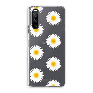 CaseCompany Margrietjes: Sony Xperia 10 III Transparant Hoesje