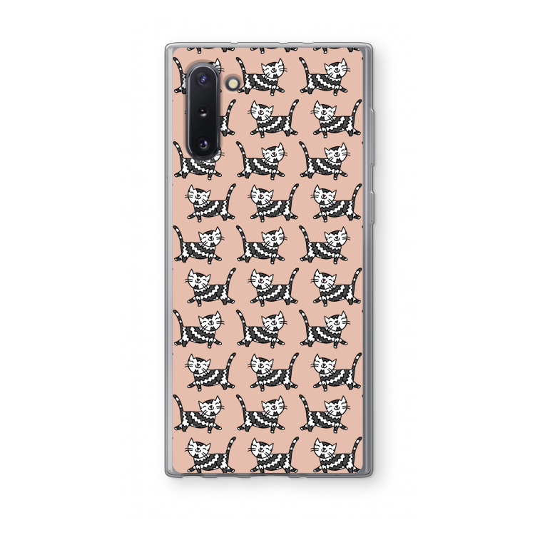 CaseCompany Zwarte poes: Samsung Galaxy Note 10 Transparant Hoesje
