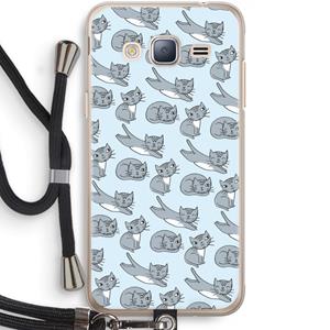 CaseCompany Poezen: Samsung Galaxy J3 (2016) Transparant Hoesje met koord