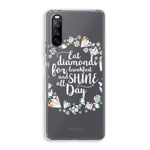CaseCompany Diamonds: Sony Xperia 10 III Transparant Hoesje