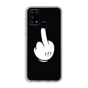 CaseCompany Middle finger black: Samsung Galaxy M31 Transparant Hoesje