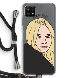 CaseCompany Ashley: Samsung Galaxy A22 5G Transparant Hoesje met koord
