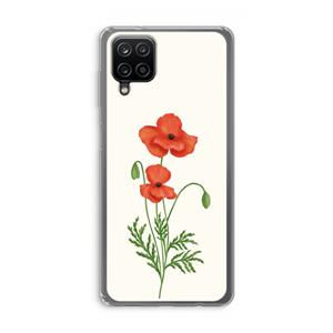 CaseCompany Red poppy: Samsung Galaxy A12 Transparant Hoesje