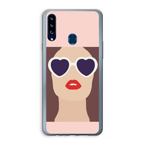 CaseCompany Red lips: Samsung Galaxy A20s Transparant Hoesje