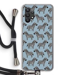 CaseCompany Zebra: Samsung Galaxy A32 5G Transparant Hoesje met koord