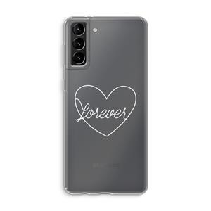 CaseCompany Forever heart pastel: Samsung Galaxy S21 Plus Transparant Hoesje