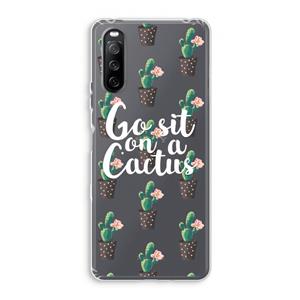 CaseCompany Cactus quote: Sony Xperia 10 III Transparant Hoesje