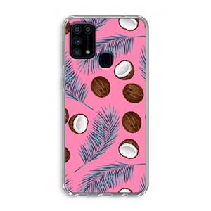 CaseCompany Kokosnoot roze: Samsung Galaxy M31 Transparant Hoesje