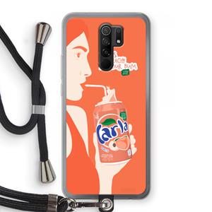 CaseCompany Peach please!: Xiaomi Redmi 9 Transparant Hoesje met koord