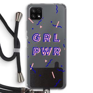 CaseCompany GRL PWR: Samsung Galaxy A22 5G Transparant Hoesje met koord