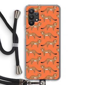 CaseCompany Cheetah: Samsung Galaxy A32 5G Transparant Hoesje met koord