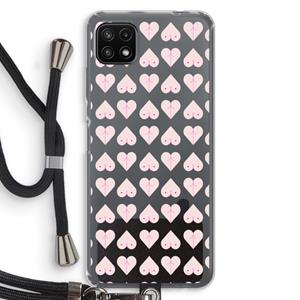 CaseCompany Ass 'n Titties: Samsung Galaxy A22 5G Transparant Hoesje met koord