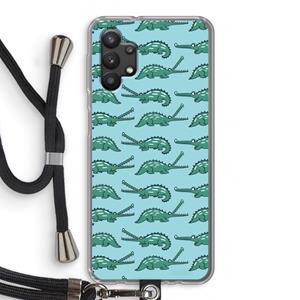 CaseCompany Kroko: Samsung Galaxy A32 5G Transparant Hoesje met koord