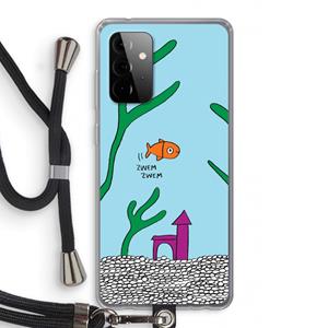 CaseCompany Aquarium: Samsung Galaxy A72 5G Transparant Hoesje met koord