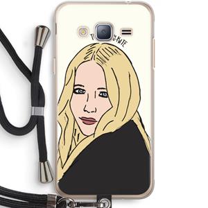 CaseCompany Mary Kate: Samsung Galaxy J3 (2016) Transparant Hoesje met koord