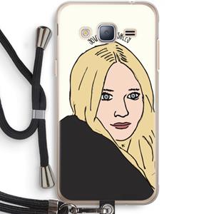 CaseCompany Ashley: Samsung Galaxy J3 (2016) Transparant Hoesje met koord