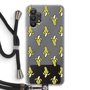 CaseCompany Bananas: Samsung Galaxy A32 5G Transparant Hoesje met koord